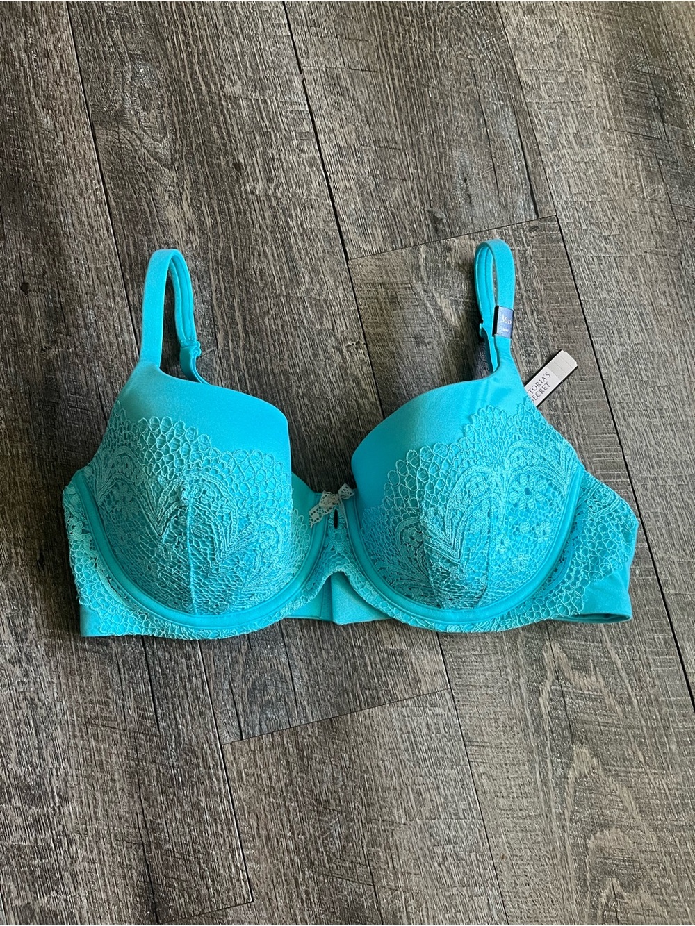 Victoria's Secret Aqua Lace Demi Underwire Bra
